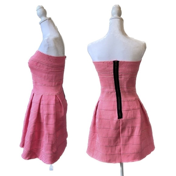 L'atiste Prom / Spring Formal Bandage Dress in Barbie Pink and Cream size Large - Picture 2 of 11